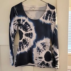 Cache Tie Die Shirt, Size XS, Blue and White